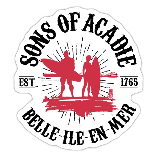 SONS OF ACADIE SURFEURS ROUGE - Autocollant
