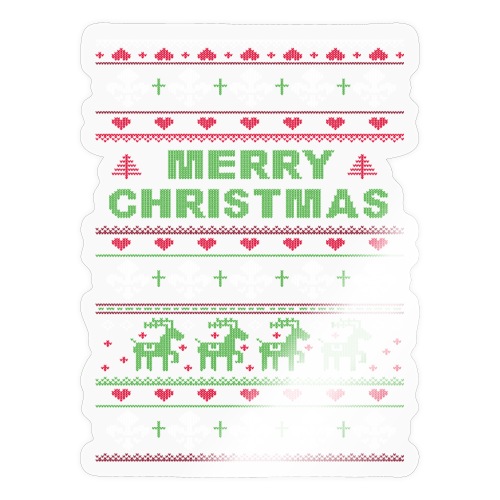 Ugly Sweater Merry Christmas Weihnachtsfarben - Sticker