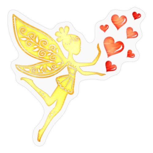 Fee Elfe Herzen Valentinstag Geschenkidee Liebe - Sticker