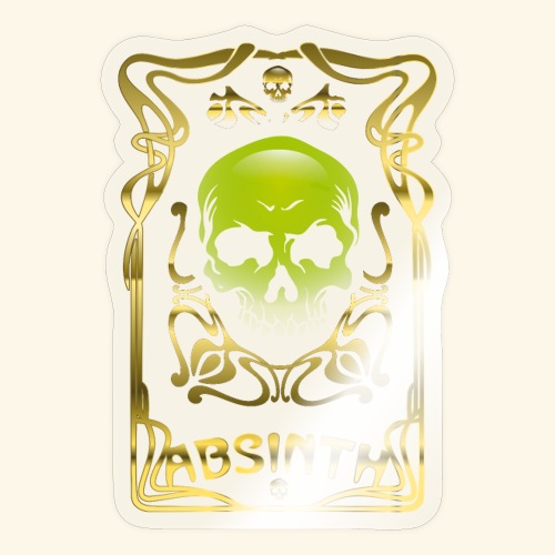 Absinth T Shirt Green Skull - Sticker