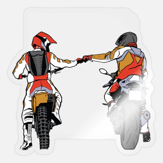 Motorcyclists give themselves a ghetto fist' Sticker | Spreadshirt