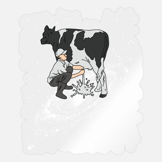 Milky Way Cow Milking Space Humor Funny Comic' Sticker | Spreadshirt