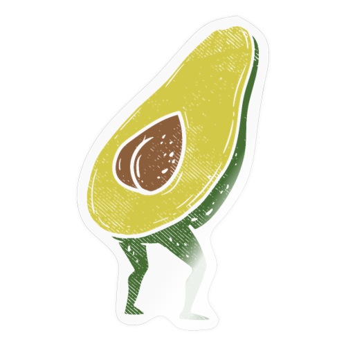 Lustige Avocado Po Frucht - Vegan Guacamole - Sticker