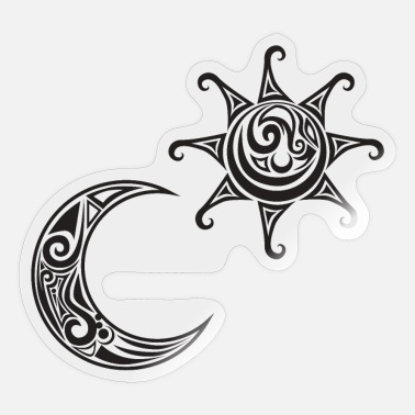 Diseño de tatuajes de sol y luna' Pegatina | Spreadshirt
