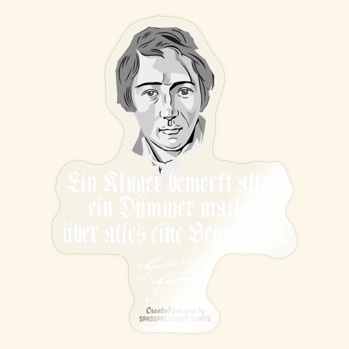 Düsseldorf T Shirt Zitat Heinrich Heine klug dumm - Sticker
