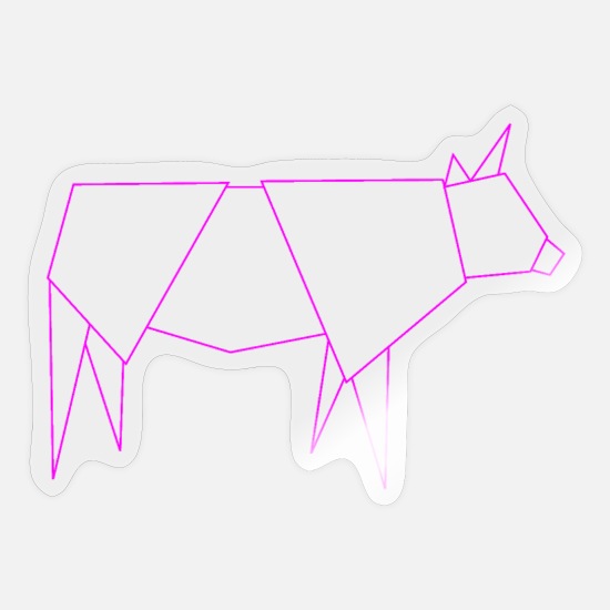 Origami paper cow farm animals polygon gift' Sticker | Spreadshirt