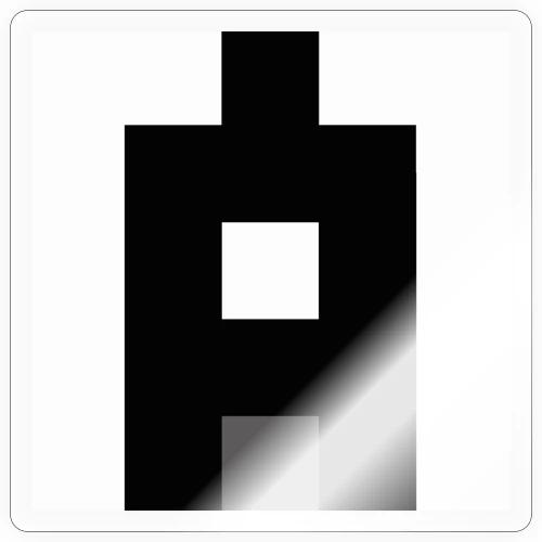 simbolo M bianco e nero - Sticker formato S (10 x 10 cm)