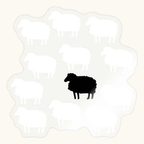 Lustige Schafherde Schwarzes Schaf Geschenkidee - Naklejka