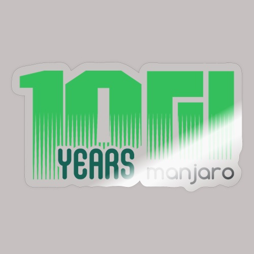 10 years Manjaro dark - Naklejka