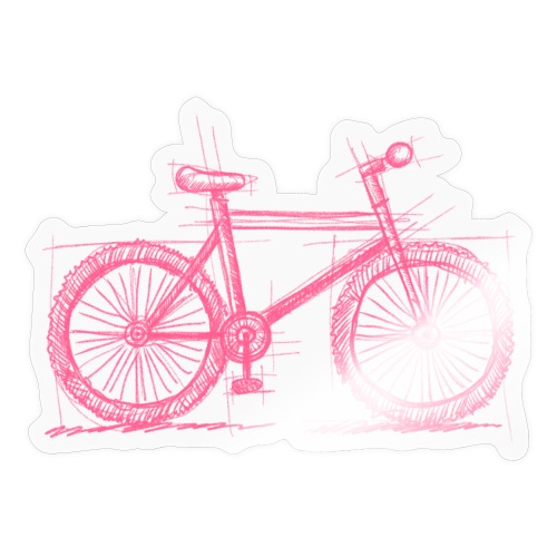 Skizzefahrrad Pink - Sticker