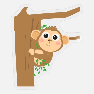 Mono lindo mono bebé mono en el árbol bebé' Pegatina | Spreadshirt