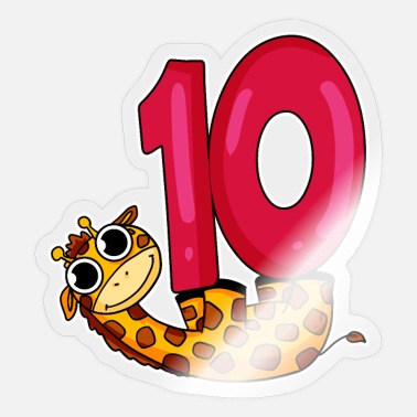 10 years old - 10th birthday - giraffe motif' Square fridge magnet |  Spreadshirt