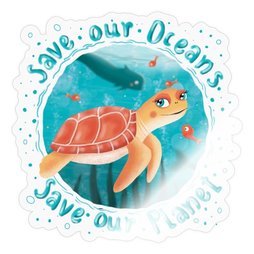 Save our Oceans - Save our Planet - Schildkröte - Sticker