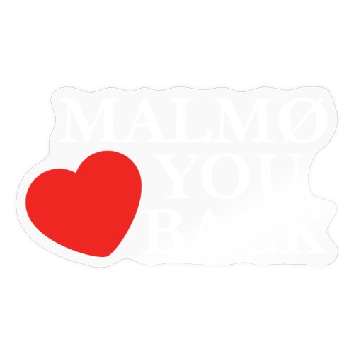 malmo heart you back garamond white - Klistermärke
