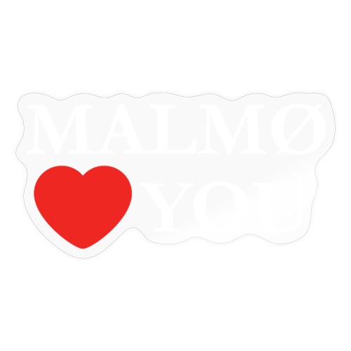 malmo heart you garamond white - Klistermärke