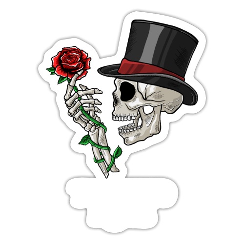 Twisted Rose Skull - Sticker