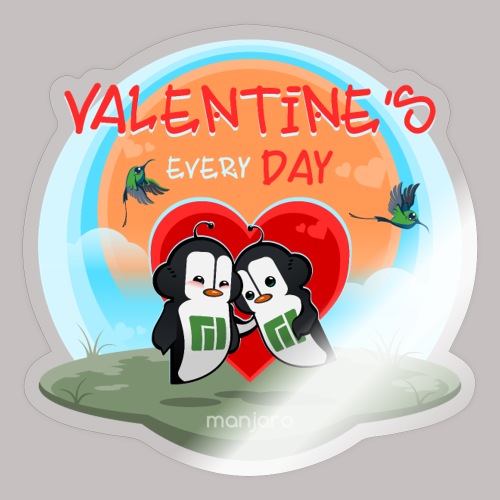 Manjaro Valentine's day every day - Sticker