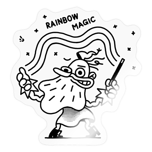 WIZARD rainbow magic bw - Sticker
