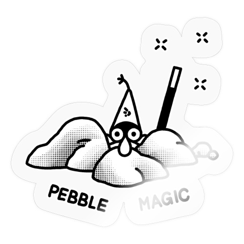 WIZARDS pebble magic bw - Sticker