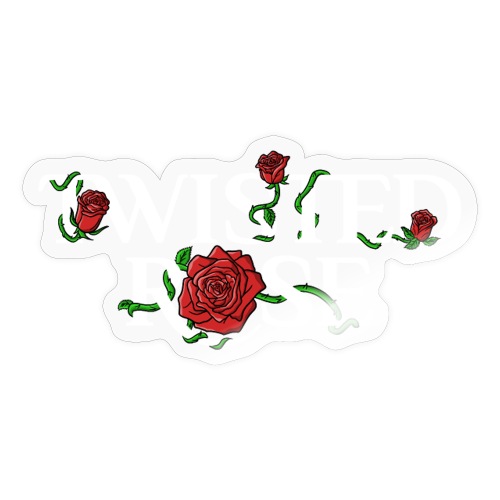 Twisted Rose Logo Shirt Design with Roses - Sticker
