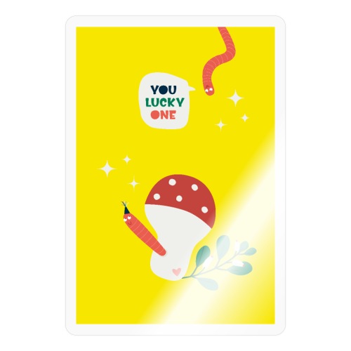Der Glückspilz-Wurm! - Sticker