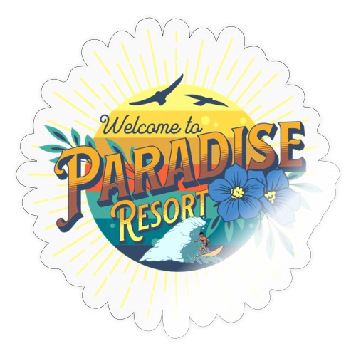 Welcome to Paradise Resort surfing - Naklejka
