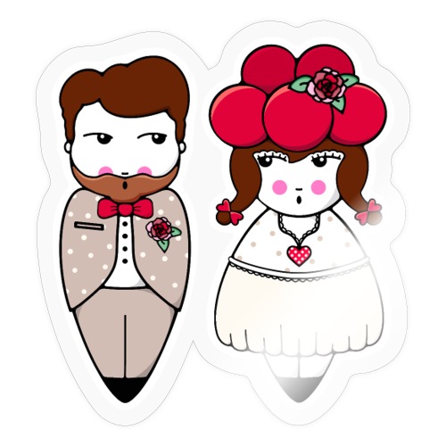 Schwarzwälder Hochzeitspaar - Sticker