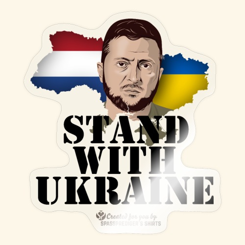 Ukraine T-Shirt Niederlande Stand with Ukraine - Sticker