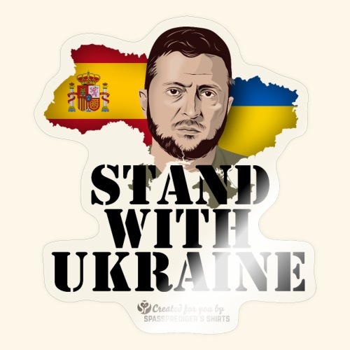 Ukraine Spanien Unterstützer T-Shirt Design - Sticker