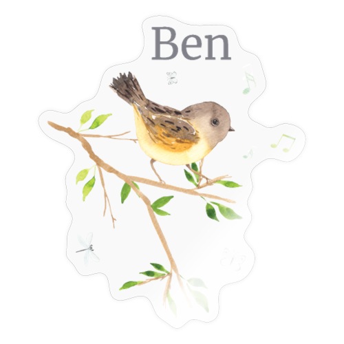 Waldtier Vogel Name Ben - Sticker