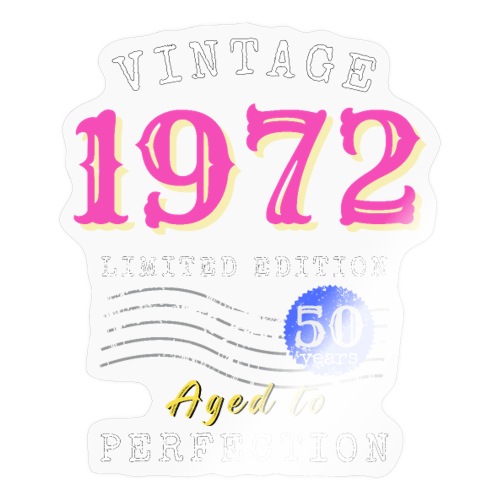 50-vuotissyntymäpäivä Vintage 1972 limited edition - Tarra