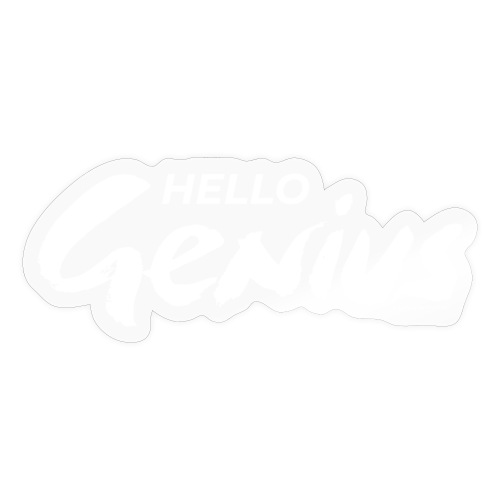 Hello Genius (blanco) - Pegatina