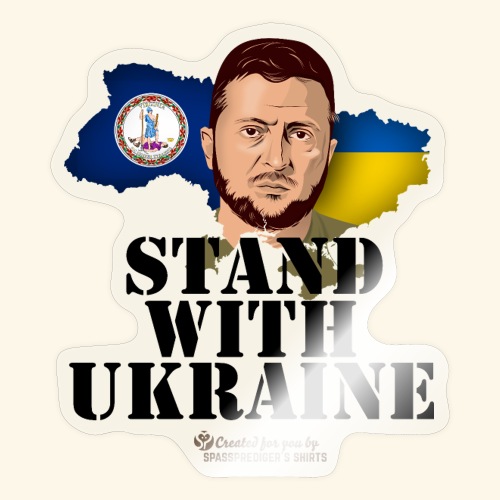 Ukraine T-Shirt Design Virginia Stand with Ukraine - Sticker