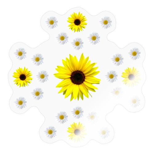 gelbe Sonnenblumen und Margeriten Blüte blumig - Sticker