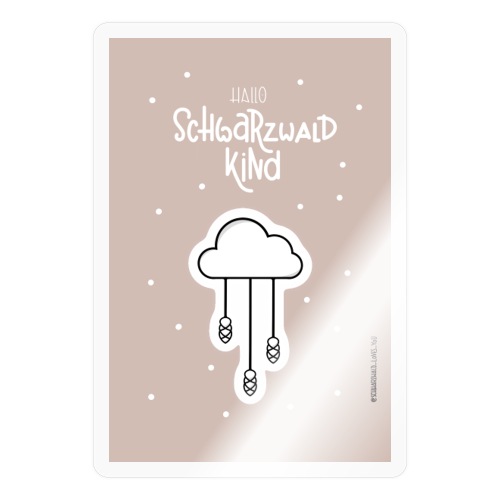 ‚Hallo Schwarzwaldkind’ Beige - Sticker