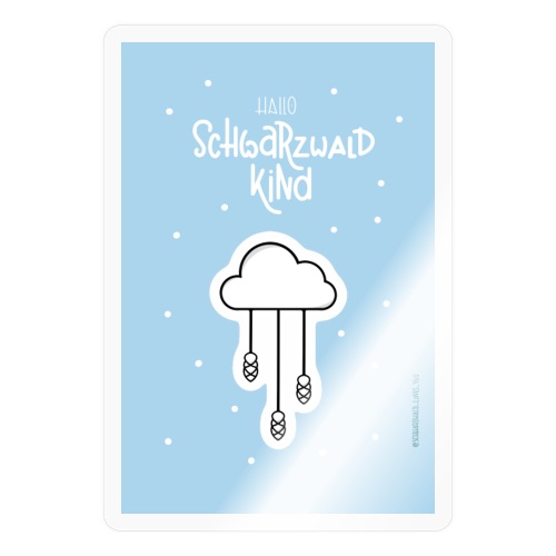 ‚Hallo Schwarzwaldkind’ Hellblau - Sticker