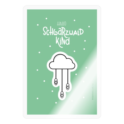 ‚Hallo Schwarzwaldkind’ Grün - Sticker