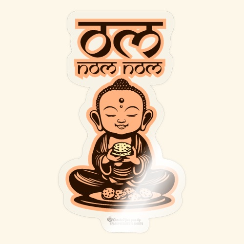 Om Nom Nom Buddha mit Keks - Sticker