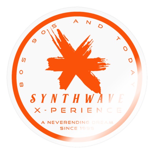 synthwave orange button - Sticker