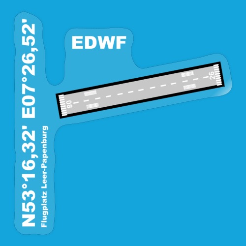 Flugplatz EDWF Design mit Namen und Koordinaten - Sticker