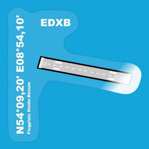 Flugplatz EDXB Design mit Namen und Koordinaten - Sticker