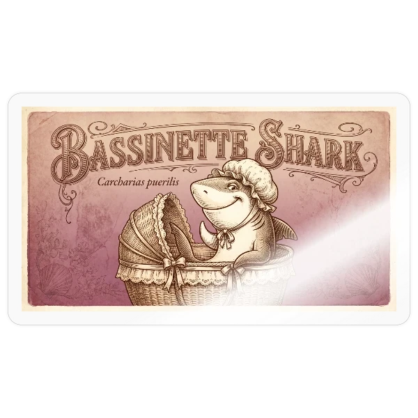 Shark in pram! — Sticker size S (10 x 10 cm)