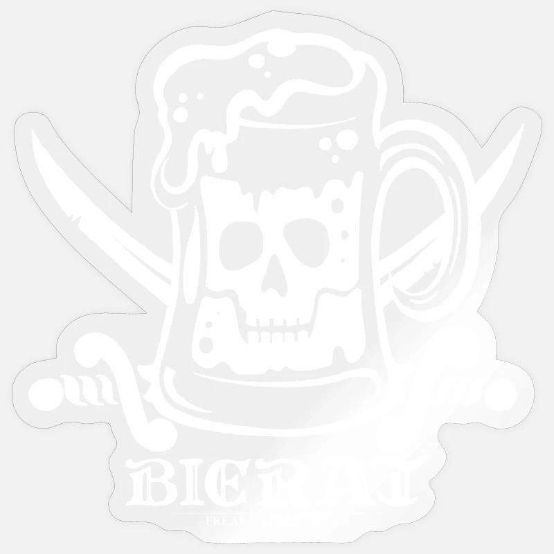 Bierat - white Sticker Größe S (10 x 10 cm)