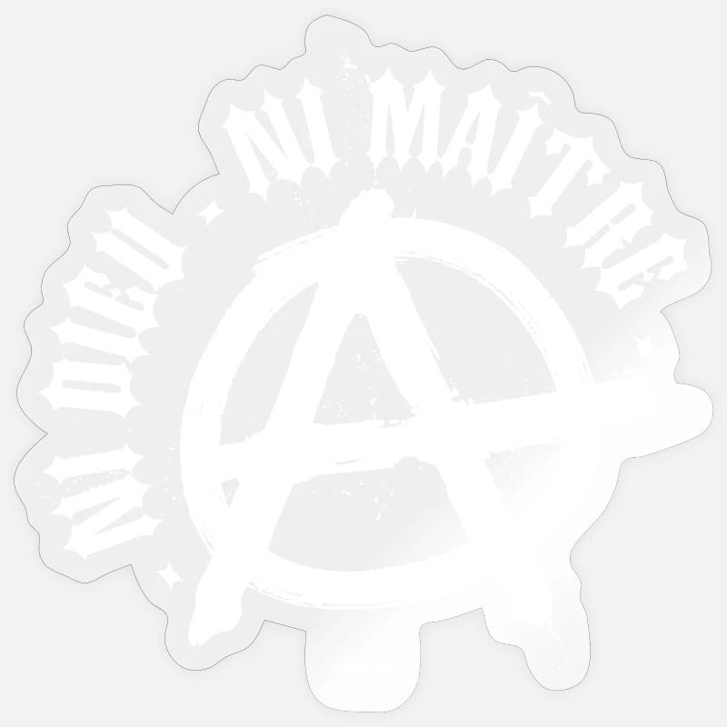 Neither god nor master - Sticker size S (10 x 10 cm) - transparent glossy