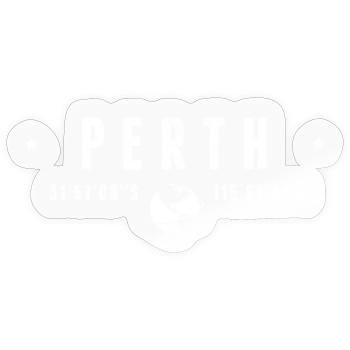 Perth Coordonnées Géographiques Stylisées - Sticker taille S (10 x 10 cm) - brillant transparent - Devant