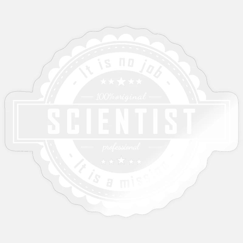 SCIENTIST - Sticker Größe S (10 x 10 cm) - Transparent glänzend
