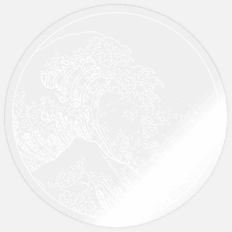 Wave white - Sticker size S (10 x 10 cm) - transparent glossy
