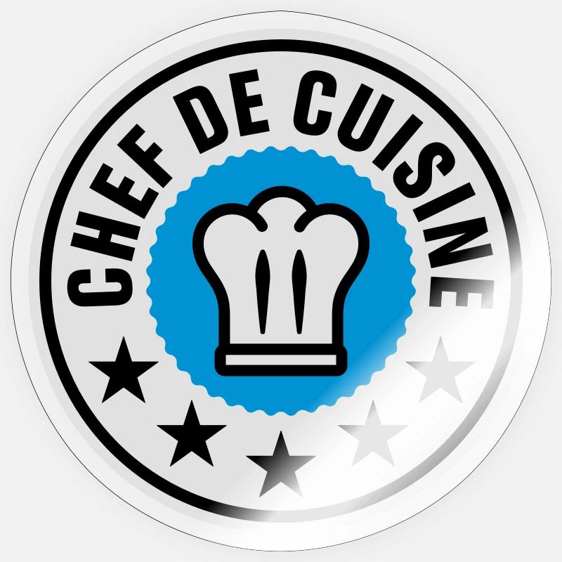 Chef de Cuisine - Sticker Größe S (10 x 10 cm) - Transparent glänzend