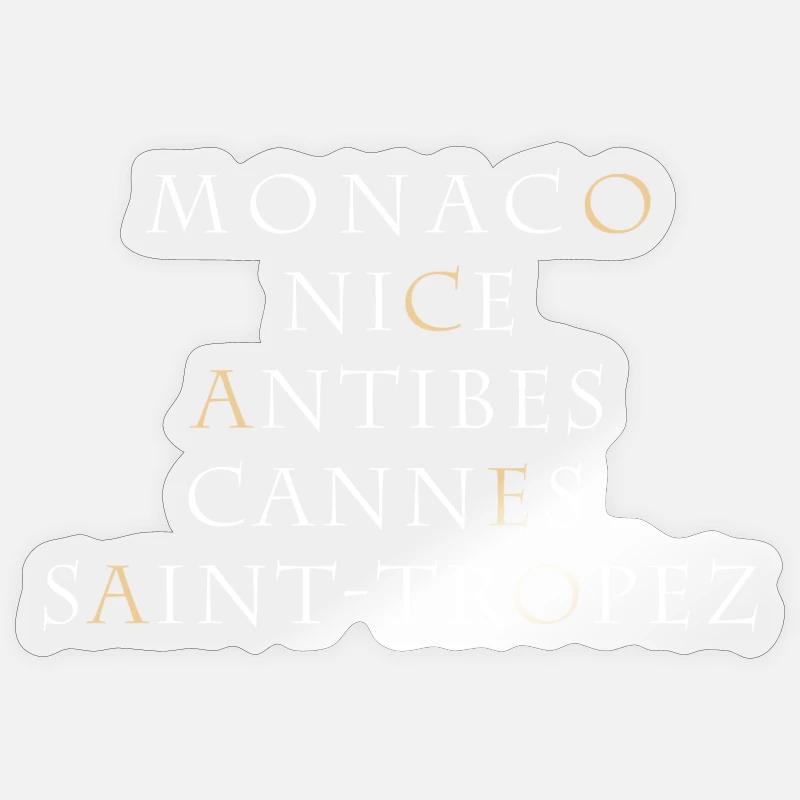Monaco - Sticker taille S (10 x 10 cm) - brillant transparent