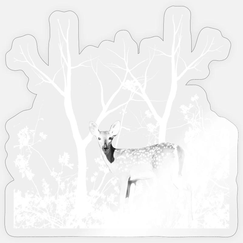 deer - Sticker size S (10 x 10 cm) - transparent glossy